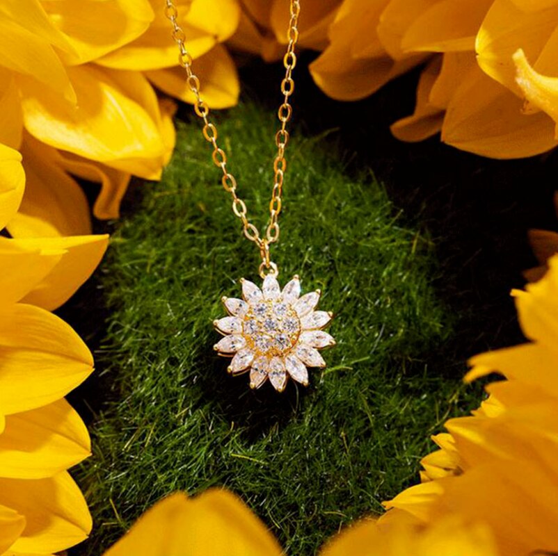 Crystal Sunflower Necklace®️ - 925 Silver