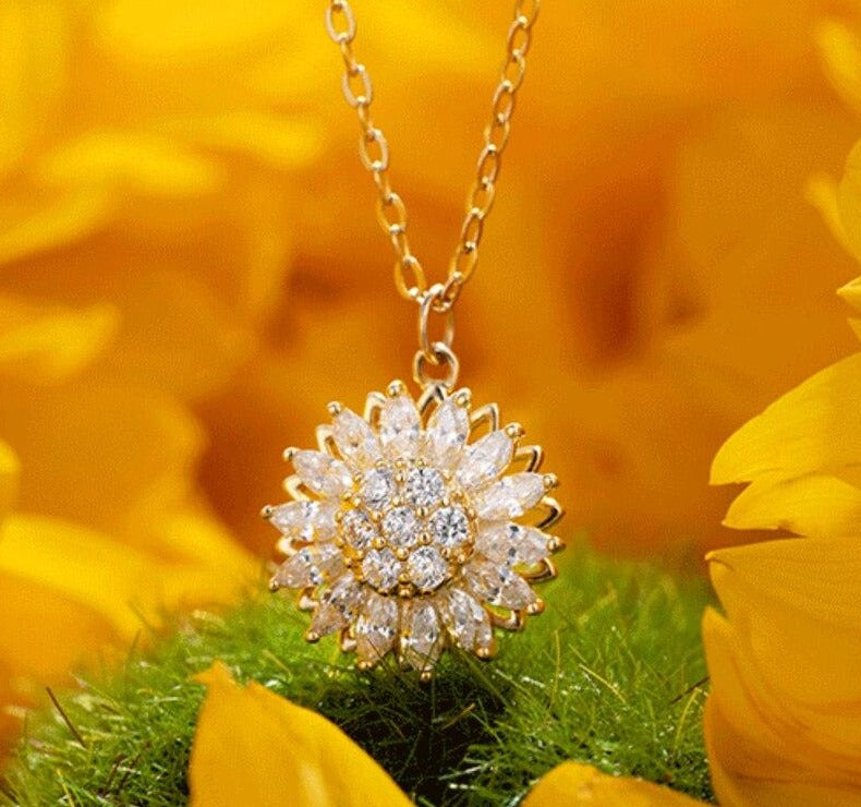 Crystal Sunflower Necklace®️ - 925 Silver