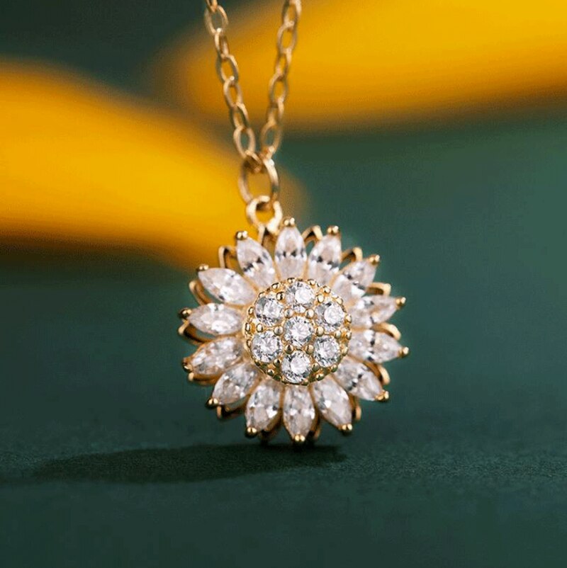 Crystal Sunflower Necklace®️ - 925 Silver