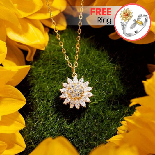 Crystal Sunflower Necklace®️ - 925 Silver
