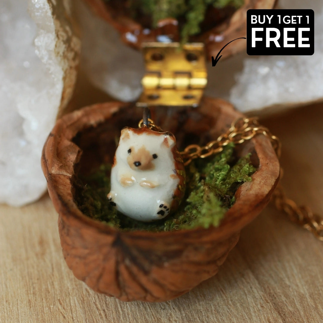 Hedgehog Necklace In A Walnut Box™️