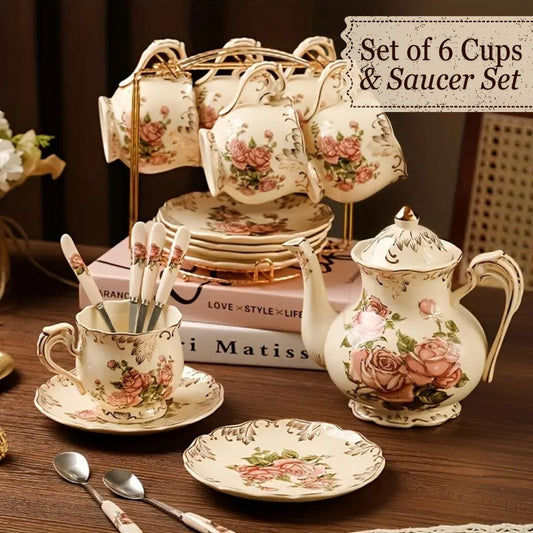 Ivory Vintage Rose Tea Cup Set™️