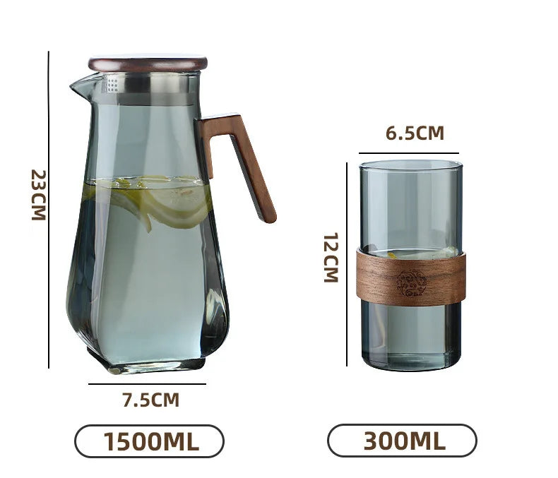 Kettle & Cup Set™️ - Walnut Wood