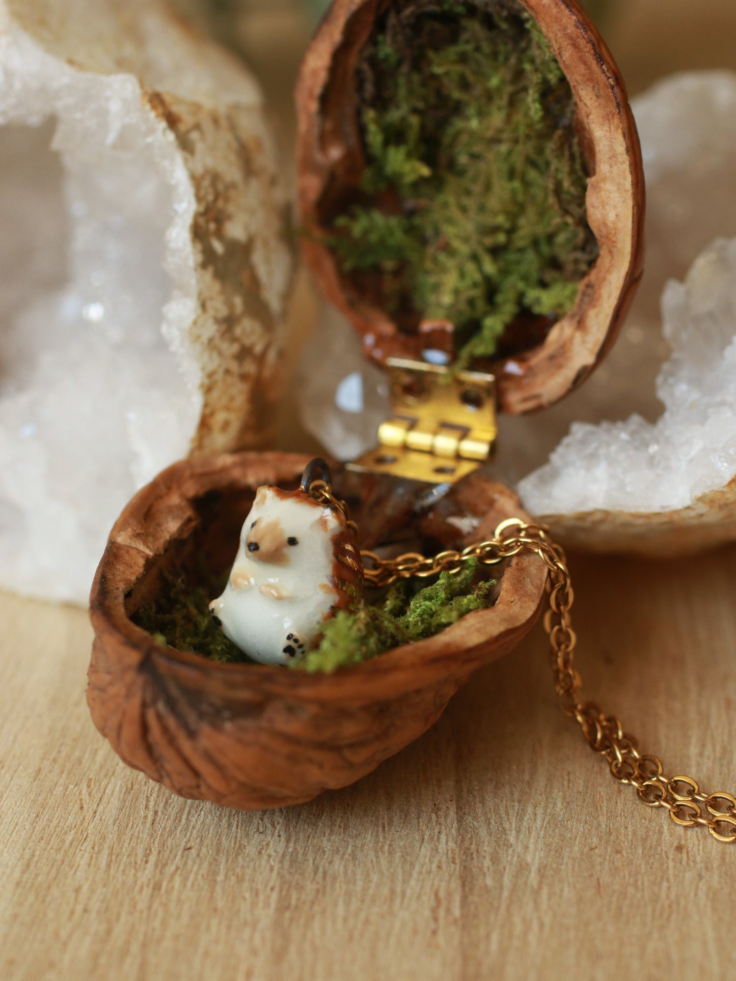 Hedgehog Necklace In A Walnut Box™️
