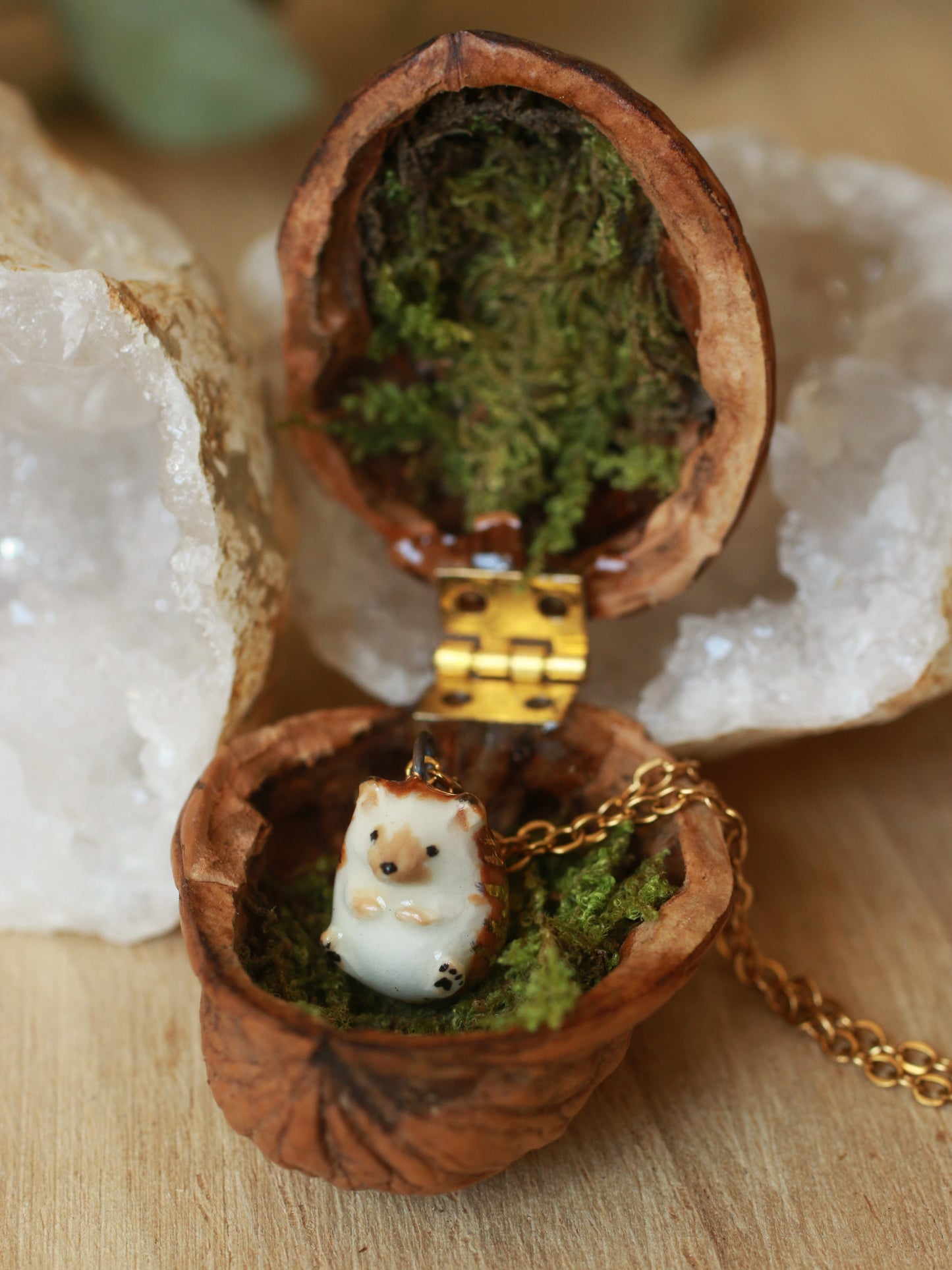 Hedgehog Necklace In A Walnut Box™️