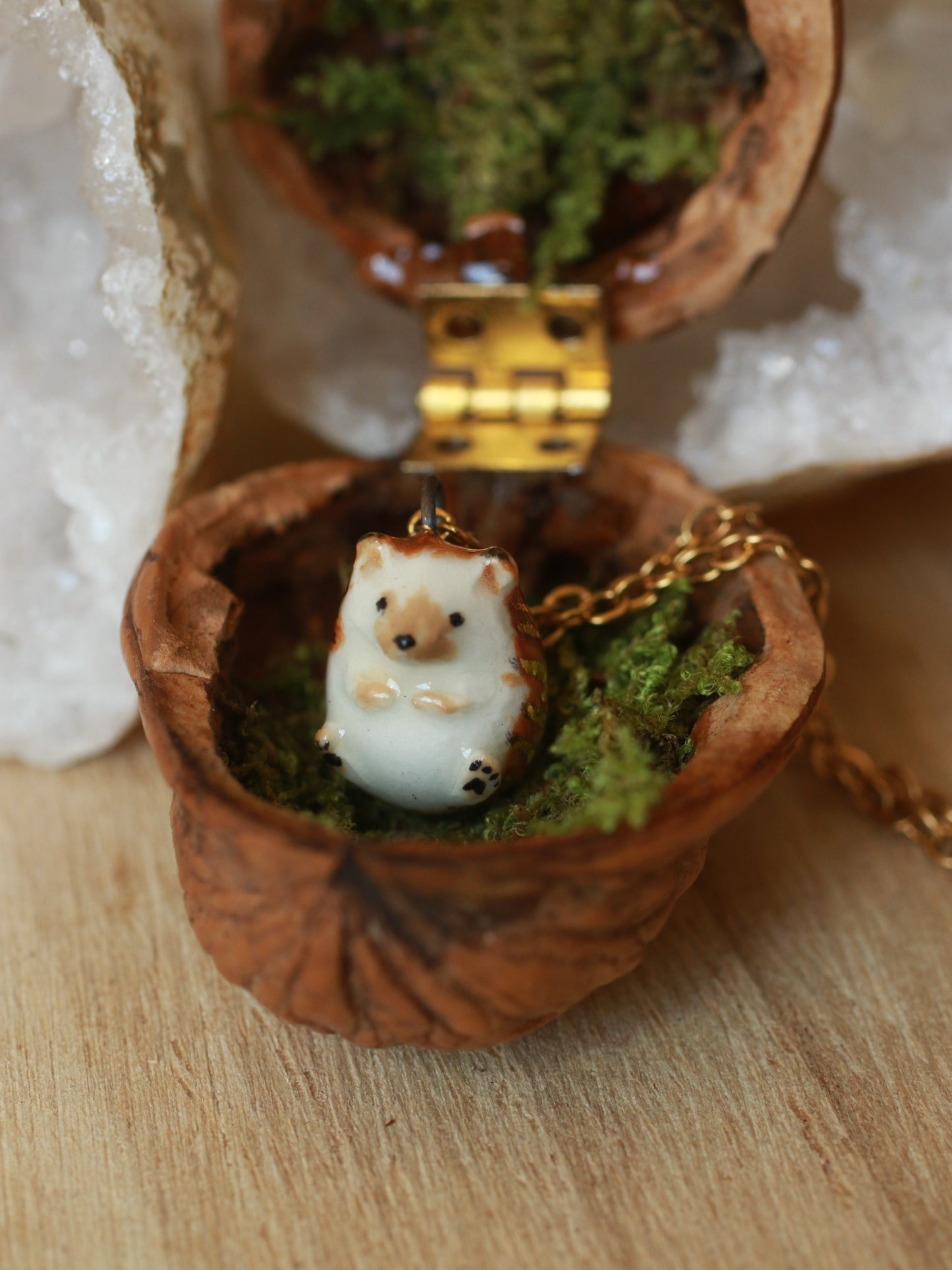 Hedgehog Necklace In A Walnut Box™️
