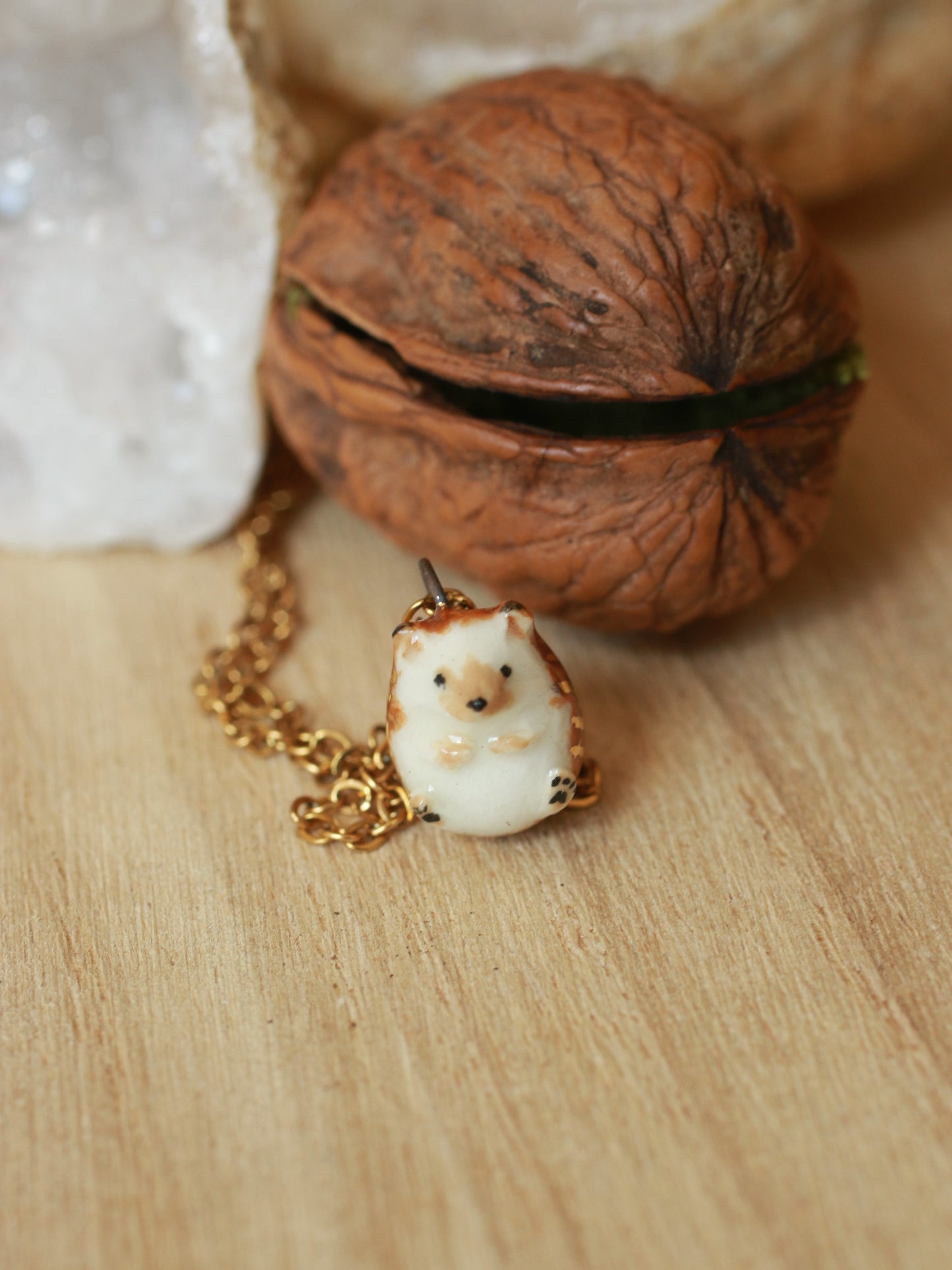 Hedgehog Necklace In A Walnut Box™️