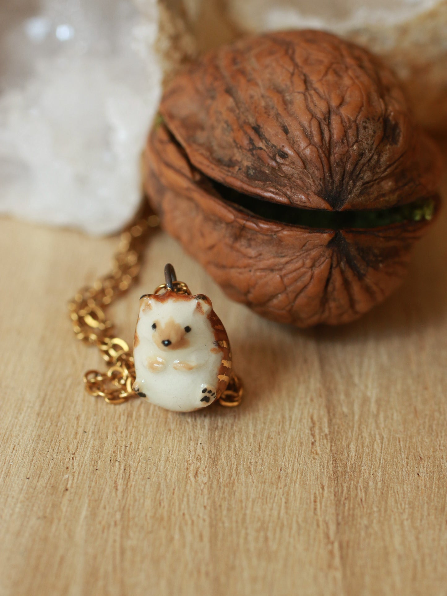 Hedgehog Necklace In A Walnut Box™️