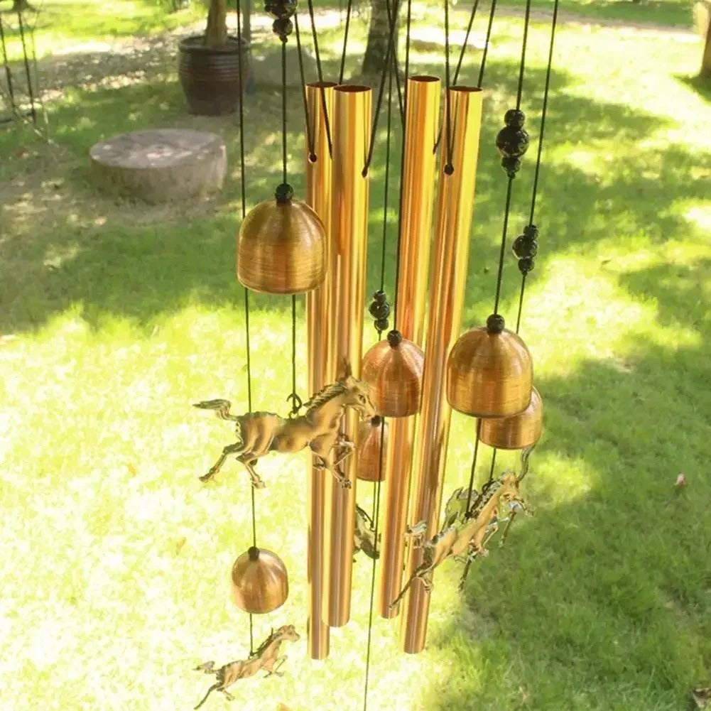 Horse Wind Chime Bell (Free Wood Wall Hook)