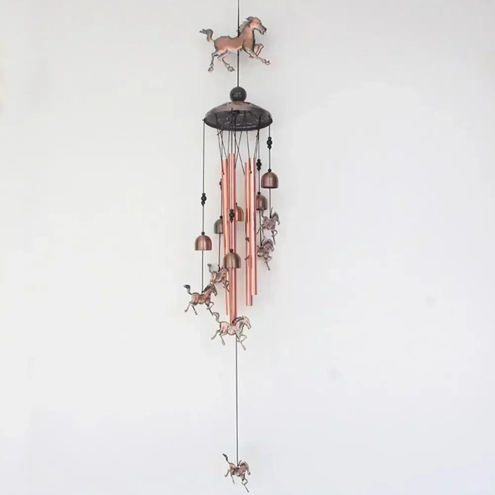 Horse Wind Chime Bell (Free Wood Wall Hook)